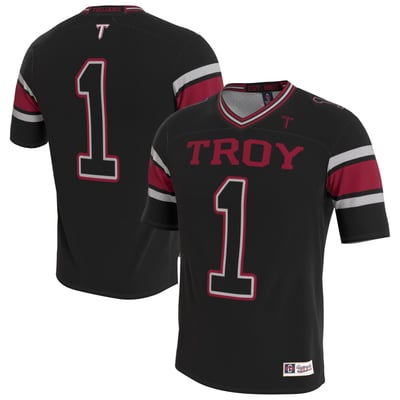 Troy University Trojans GameDay Greats Youth Lightweight Collegiate Football Blackout Fashion Jersey