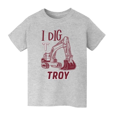 Troy University Trojans Vive La Fete Youth Excavator T-Shirt - Gray