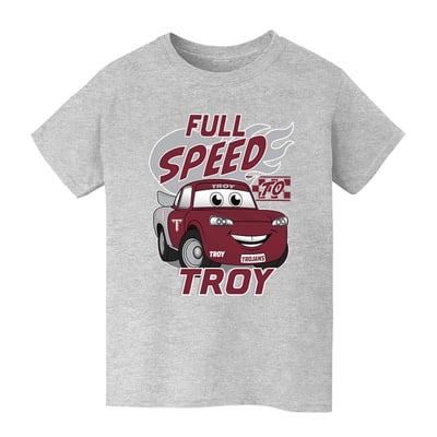  Troy University Trojans Vive La Fete Youth Full Speed T-Shirt - Gray