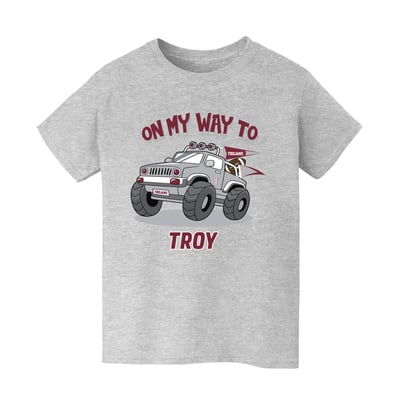Troy University Trojans Vive La Fete Youth On My Way T-Shirt - Gray
