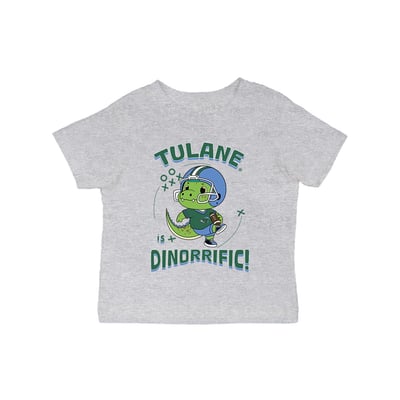 Tulane Green Wave Vive La Fete Infant Dinorrific T-Shirt - Gray