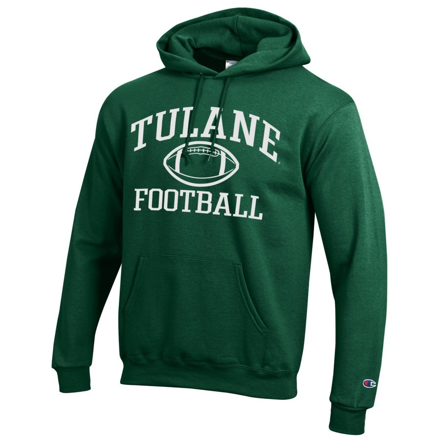 Tulane Green Wave Champion Football Eco Powerblend Pullover Hoodie - Green