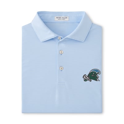  Tulane Green Wave Peter Millar Jubilee Performance Jersey Polo - Light Blue