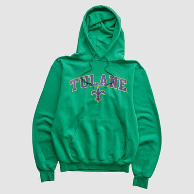 Tulane Green Wave Champion 2000s Hooded Pullover Sweatshirt - Green - S by Fanatics Real Vintage