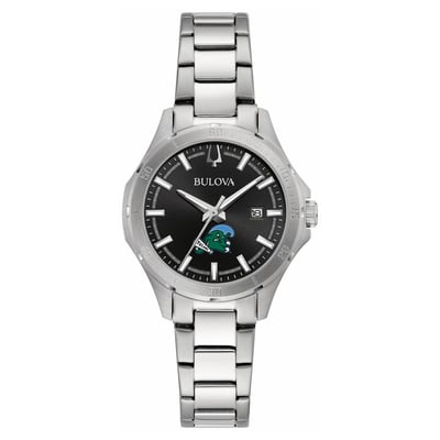 Tulane Green Wave Bulova Women's Stainless Steel Sport Classic Watch - Black