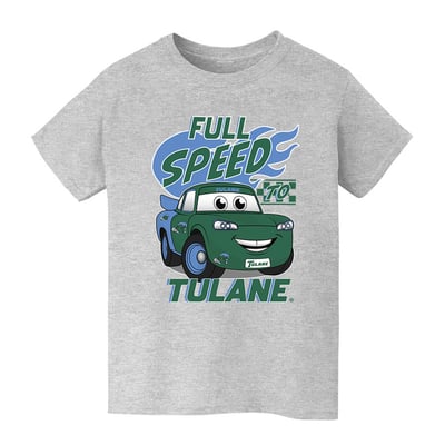  Tulane Green Wave Vive La Fete Youth Full Speed T-Shirt - Gray