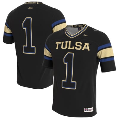 Tulsa Golden Hurricane GameDay Greats Unisex Lightweight Collegiate Football Blackout Fashion Jersey