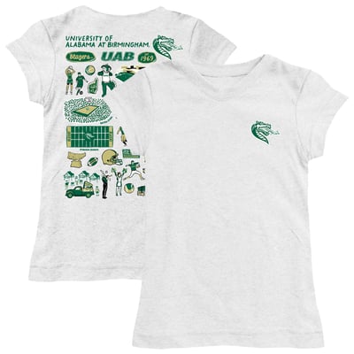  UAB Blazers Vive La Fete Girls Toddler Impressions Artwork T-Shirt - White