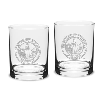 UAH Chargers 14oz. 2-Piece Classic Double Old-Fashioned Glass Set