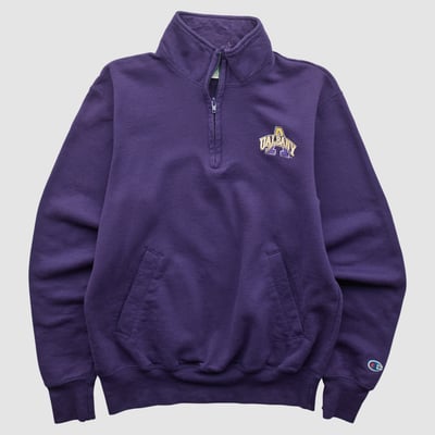 UAlbany Great Danes Champion 2010s 1/4 Zip Sweatshirt - Purple - XS by Fanatics Real Vintage