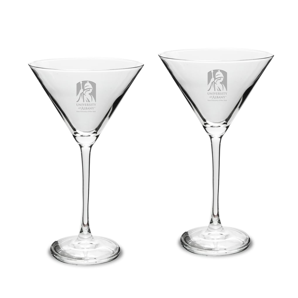 UAlbany Great Danes Two-Piece Traditional 10oz. Martini Glass Set