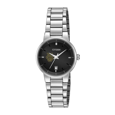 UC Irvine Anteaters Citizen Watch Women's Black Dial Stainless Steel Watch - Silver