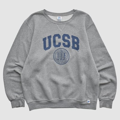 UC Santa Barbara Gauchos Russell 2010s Pullover Sweatshirt - Gray - L by Fanatics Real Vintage