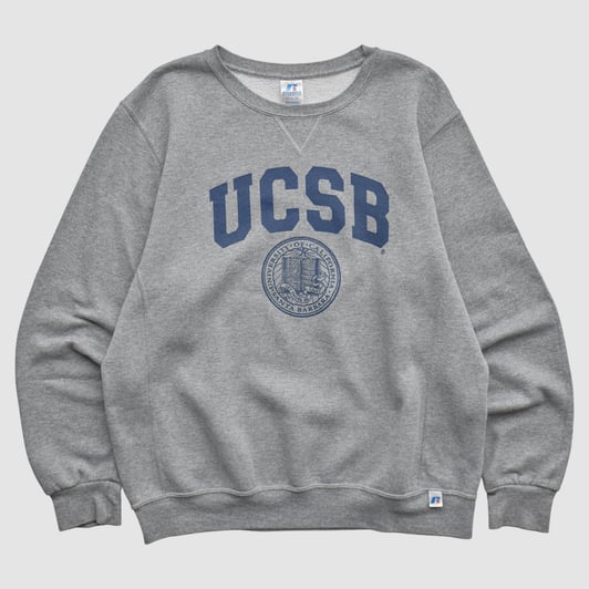 UC Santa Barbara Gauchos Russell 2010s Pullover Sweatshirt - Gray - L by Fanatics Real Vintage