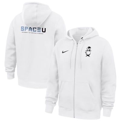 UCF Knights Nike 2026 Space Game Club Fleece Full-Zip Hoodie - White