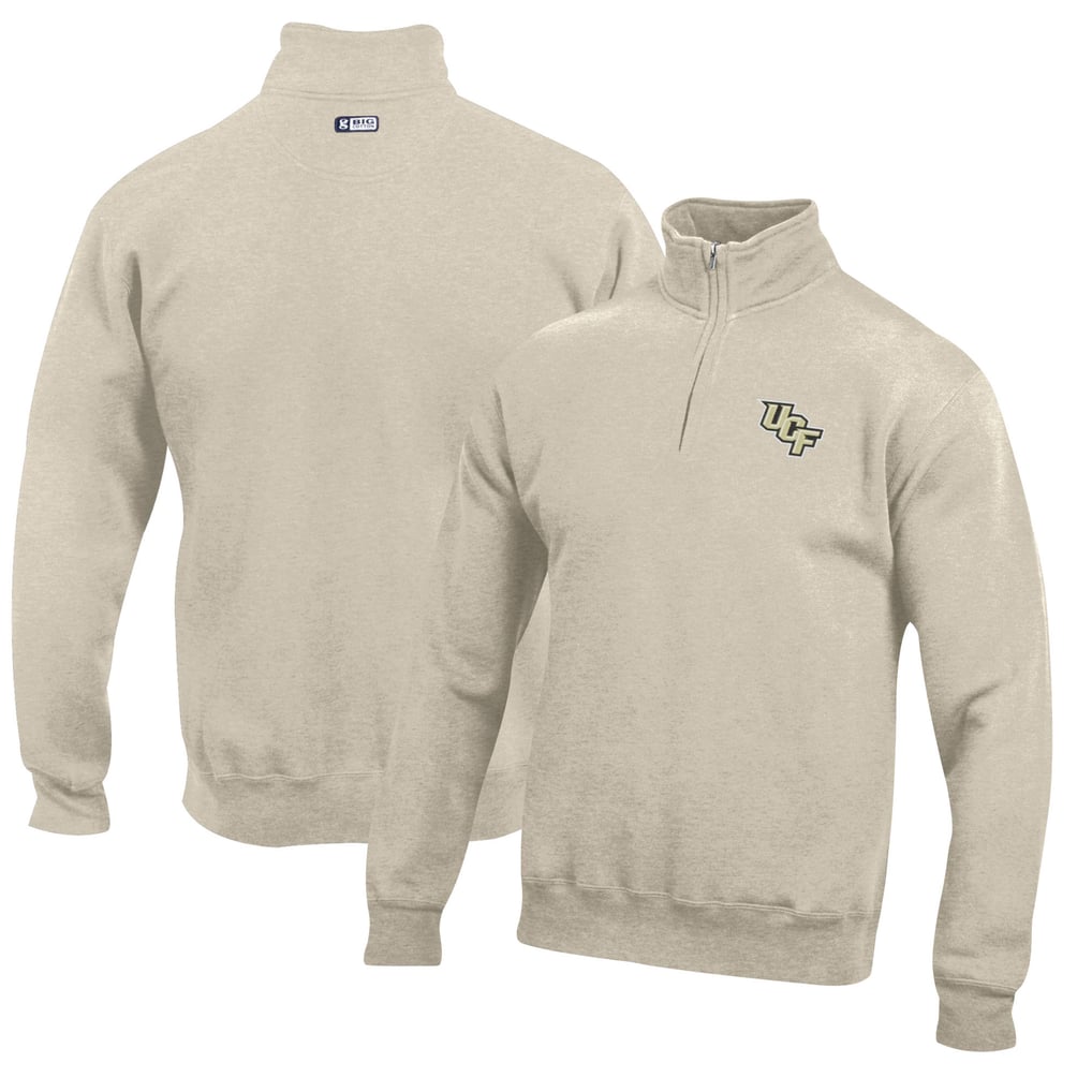 UCF Knights Big Cotton Quarter-Zip Pullover Sweatshirt - Oatmeal