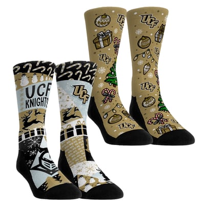 UCF Knights Rock Em Socks Unisex Holiday Remix Crew Socks Two-Pack