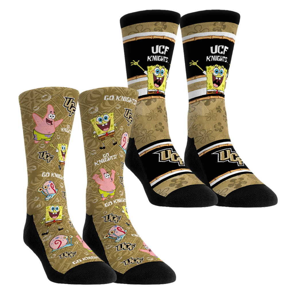 UCF Knights Rock Em Socks Unisex SpongeBob SquarePants Two-Pack Crew Socks Set