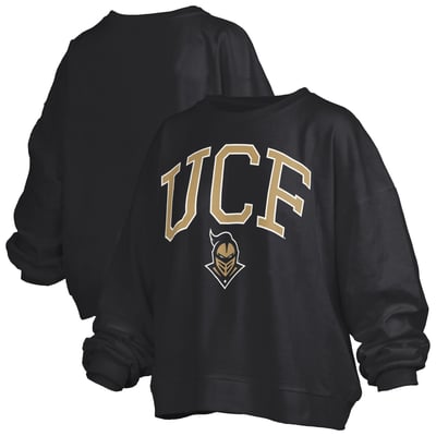 UCF Knights Pressbox Women's Oversized Janise Arch Over Logo Fleece Sweatshirt - Black
