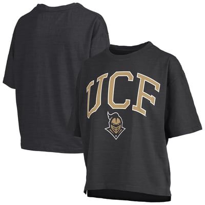 UCF Knights Pressbox Women's Oversized Nelson Arch Over Logo Slub T-Shirt - Black