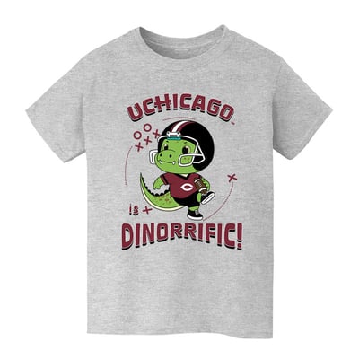 UChicago Maroons Vive La Fete Youth Dinorrific T-Shirt - Gray