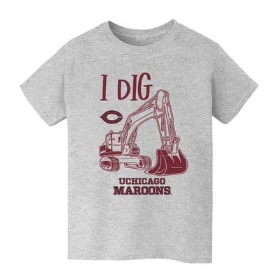 UChicago Maroons Vive La Fete Youth Excavator T-Shirt - Gray
