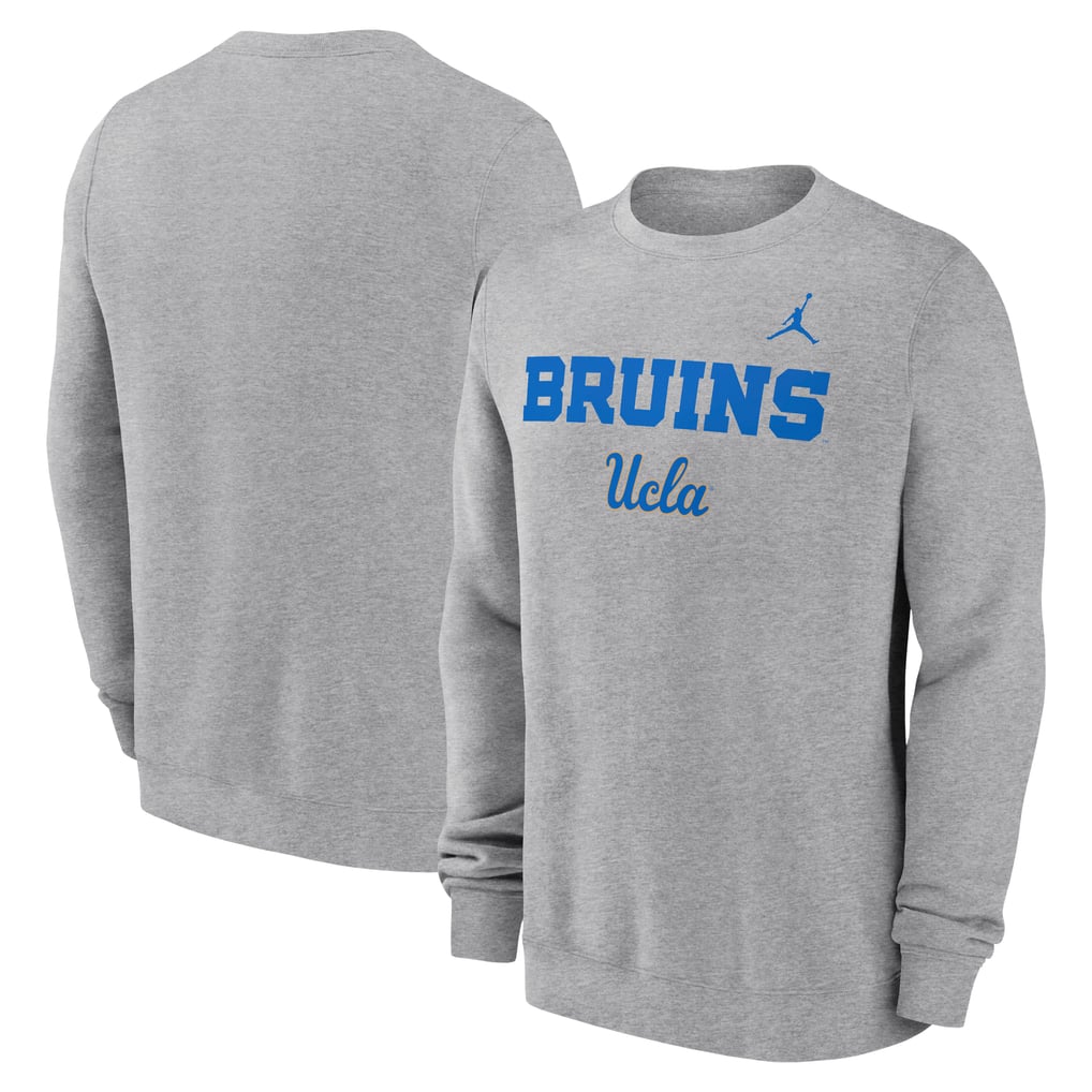 UCLA Bruins Jordan Brand Primetime Primary Stack Pullover Sweatshirt - Heather Gray