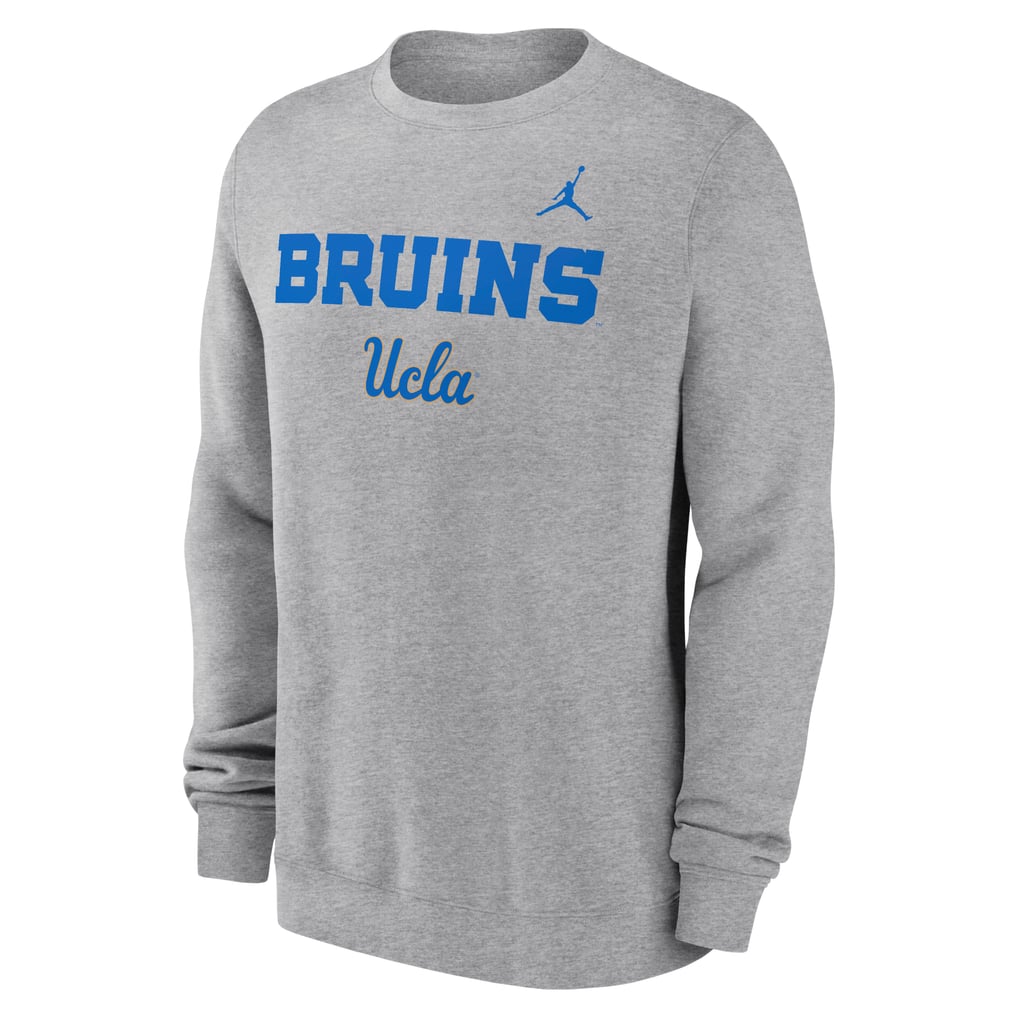 UCLA Bruins Jordan Brand Primetime Primary Stack Pullover Sweatshirt - Heather Gray