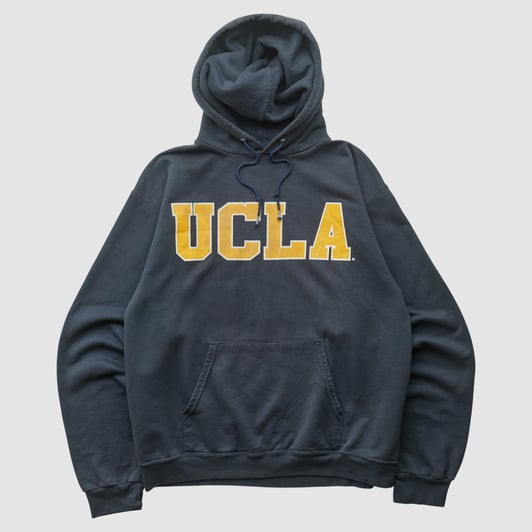 UCLA Bruins Champion 2000s Hooded Pullover Sweatshirt - Navy - S by Fanatics Real Vintage