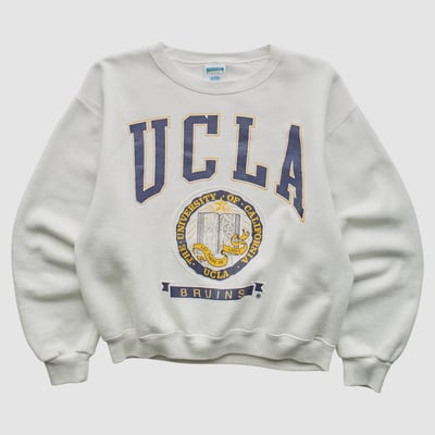 UCLA Bruins Cheetah 90s Pullover Sweatshirt - White - S by Fanatics Real Vintage