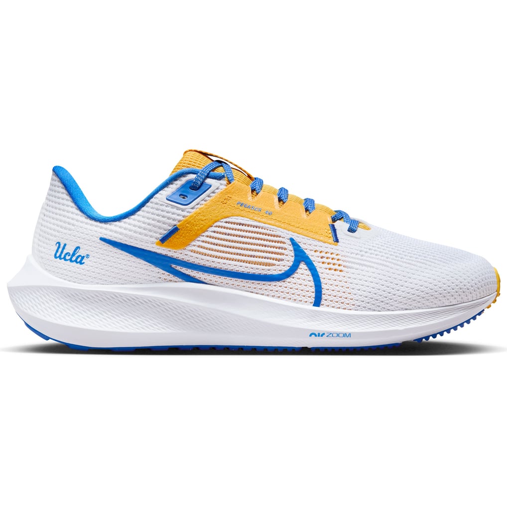 UCLA Bruins Nike Unisex Zoom Pegasus 40 Running Shoe - White display picture 1
