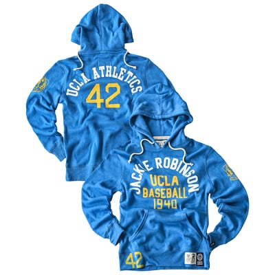 Roots of Fight x UCLA Bruins x Jackie Robinson #42 Tri-Blend Hoodie - Blue