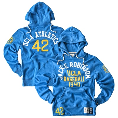 Roots of Fight x UCLA Bruins x Jackie Robinson #42 Tri-Blend Hoodie - Blue