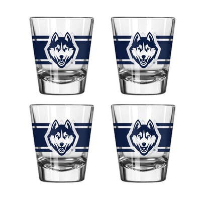 UConn Huskies Logo Brands Four-Piece Stripe Shot Glass Set
