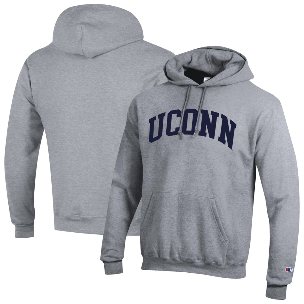  UConn Huskies Champion Basic Arch Fleece Pullover Hoodie - Heather Gray