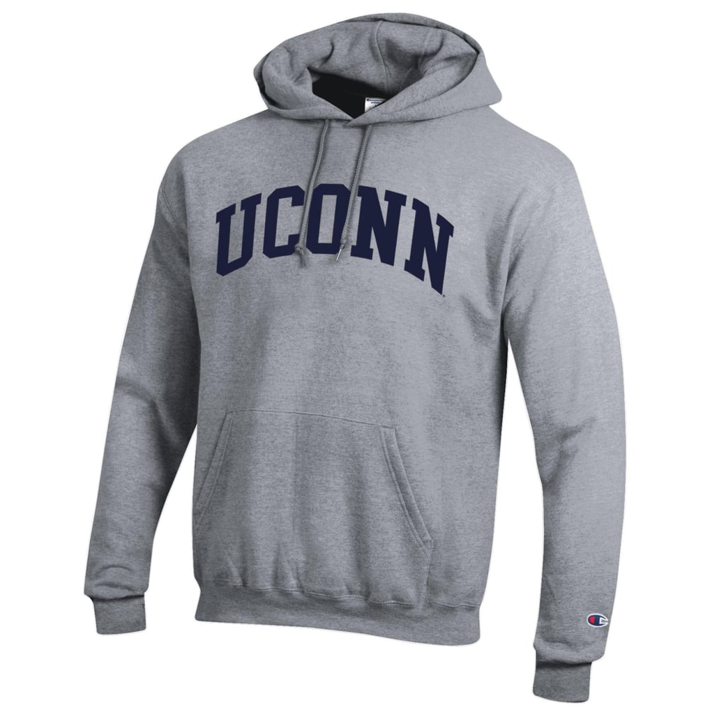  UConn Huskies Champion Basic Arch Fleece Pullover Hoodie - Heather Gray