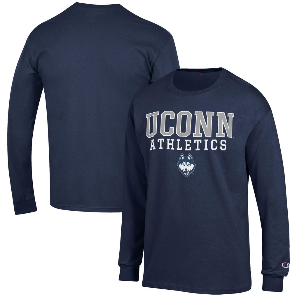  UConn Huskies Champion Athletics Logo Stack Long Sleeve T-Shirt - Navy
