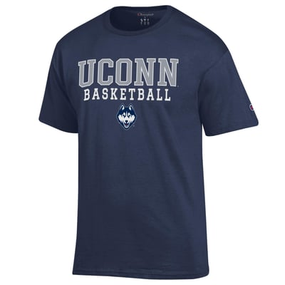 UConn Huskies Champion Basketball Stack T-Shirt - Navy