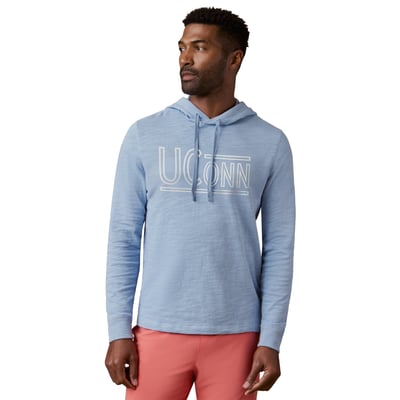 UConn Huskies FAHERTY Sunwashed Slub Hoodie - Light Blue
