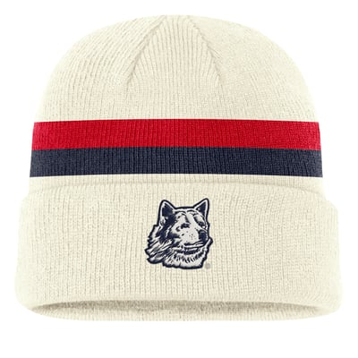 UConn Huskies Nike Legacy Lettered Cuffed Knit Hat - Cream