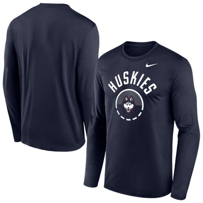 UConn Huskies Nike Basketball Shoot Around Dri-FIT Legend Long Sleeve T-Shirt - Navy