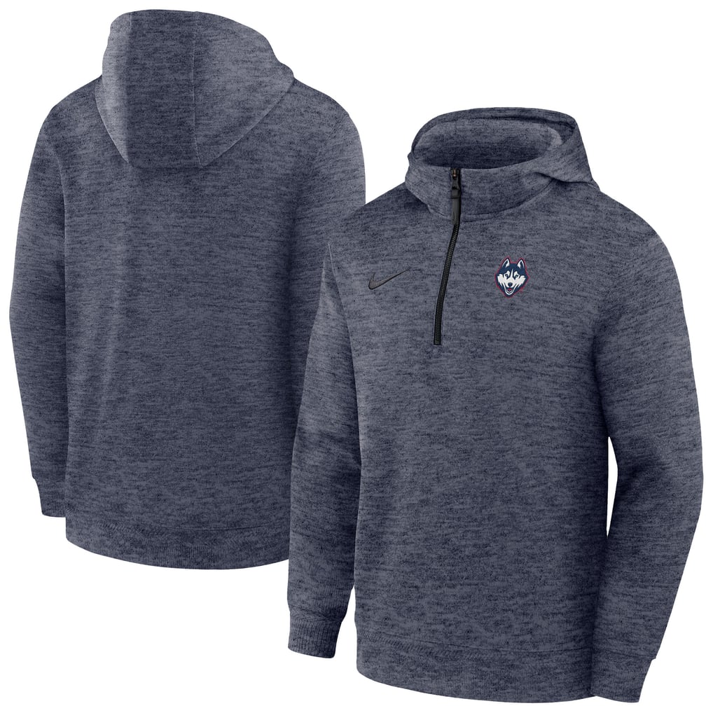 UConn Huskies Nike Coaches Dri-FIT Half-Zip Hoodie - Navy