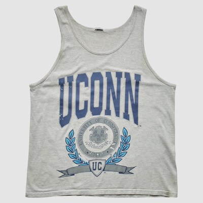 UConn Huskies 90s Tank - Heather Gray - L by Fanatics Real Vintage