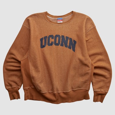 UConn Huskies Champion 2000s Pullover Sweatshirt - Clay - L by Fanatics Real Vintage