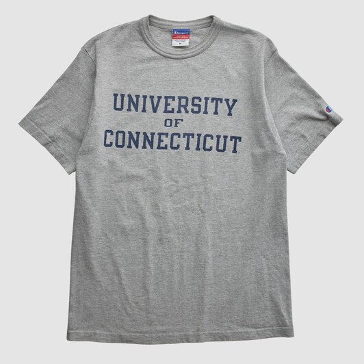 UConn Huskies Champion 2000s T-shirt - Heather Gray - M by Fanatics Real Vintage
