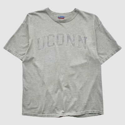 UConn Huskies Champion 2000s T-shirt - Heather Gray - M by Fanatics Real Vintage
