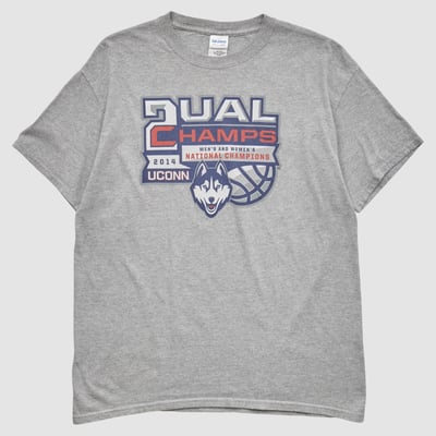UConn Huskies Gildan 2014 T-shirt - Heather Gray - M by Fanatics Real Vintage