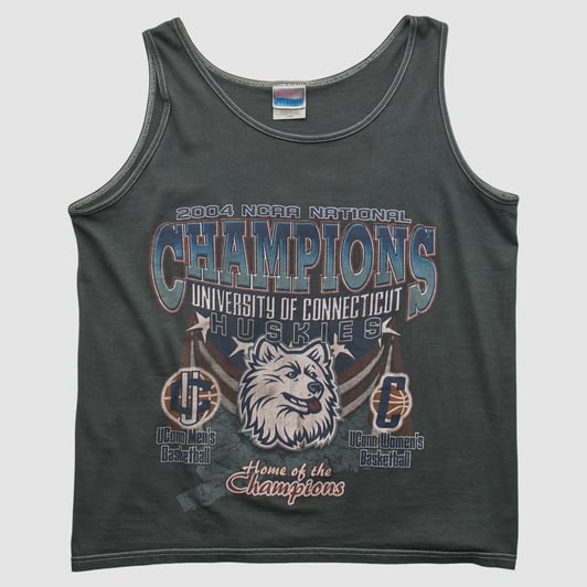 UConn Huskies Hanes 2004 Tank - Black - M by Fanatics Real Vintage