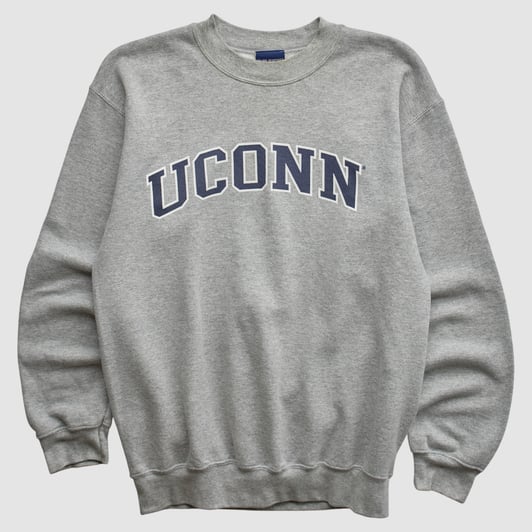 UConn Huskies MV Sport 2000s Pullover Sweatshirt - Heather Gray - S by Fanatics Real Vintage