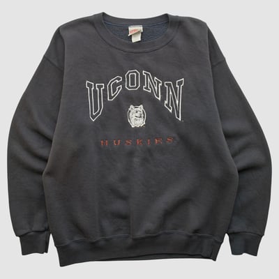 UConn Huskies Nutmeg Mills 90s Pullover Sweatshirt - Black - M by Fanatics Real Vintage